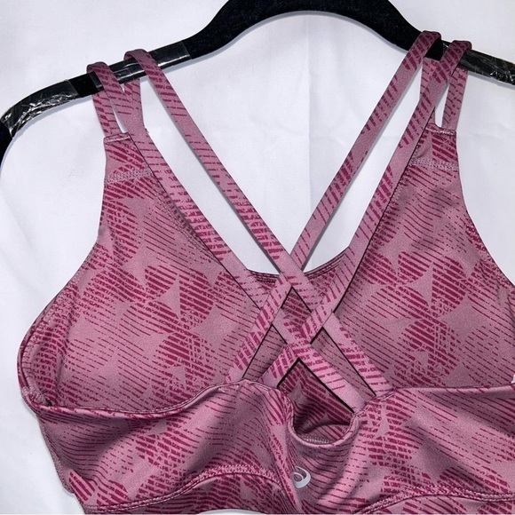 Asics Sports Bra Strappy Criss Cross Back Padded Cup Supportive Wire Free - Picture 7 of 7